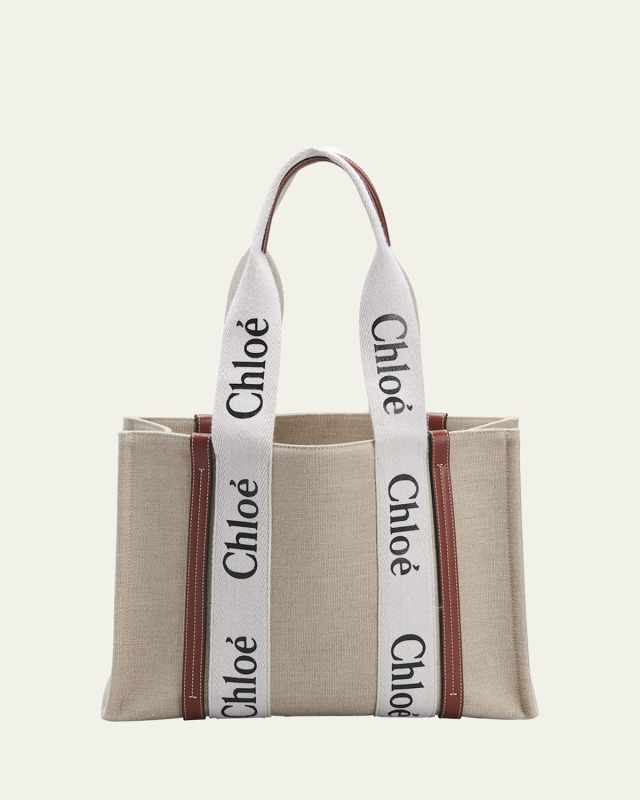 Woody Medium Tote Bag in Linen